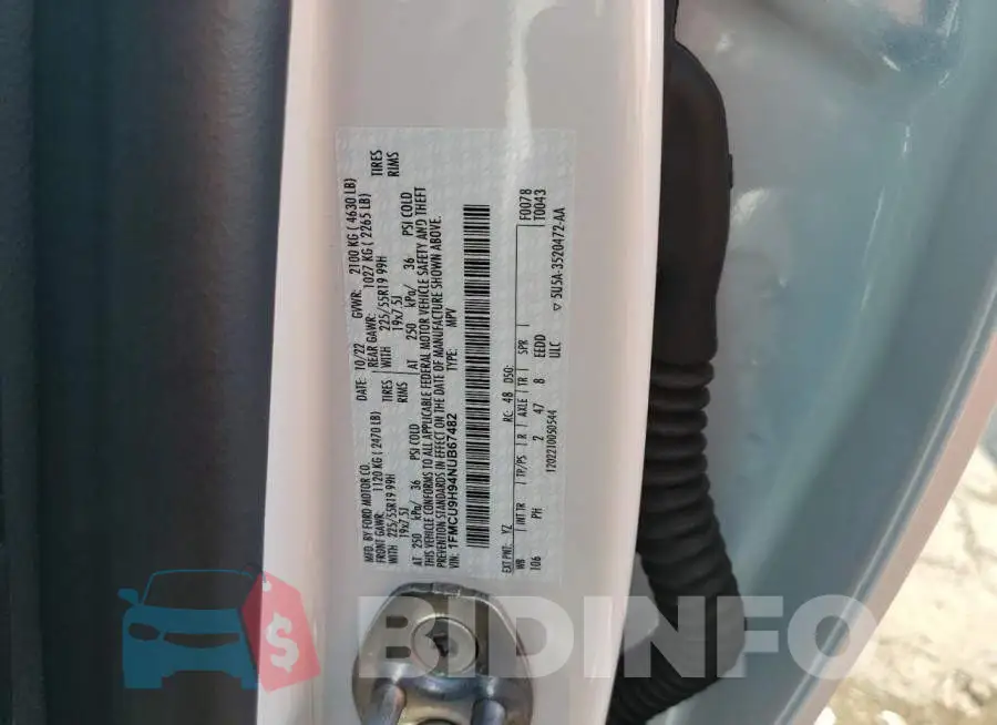 1FMCU9H94NUB67482 Photo# 13