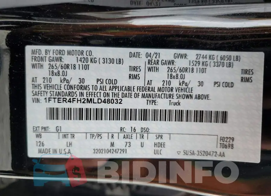 1FTER4FH2MLD48032 Photo# 13