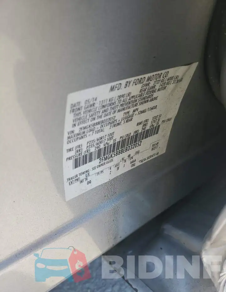 2FMGK5B88EBD32052 Photo# 13