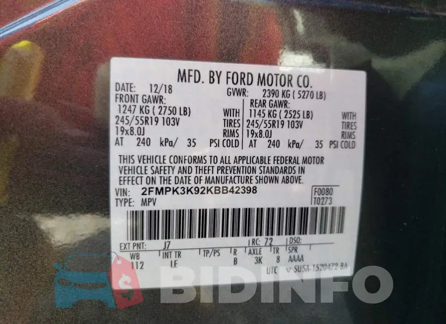 2FMPK3K92KBB42398 Photo# 13
