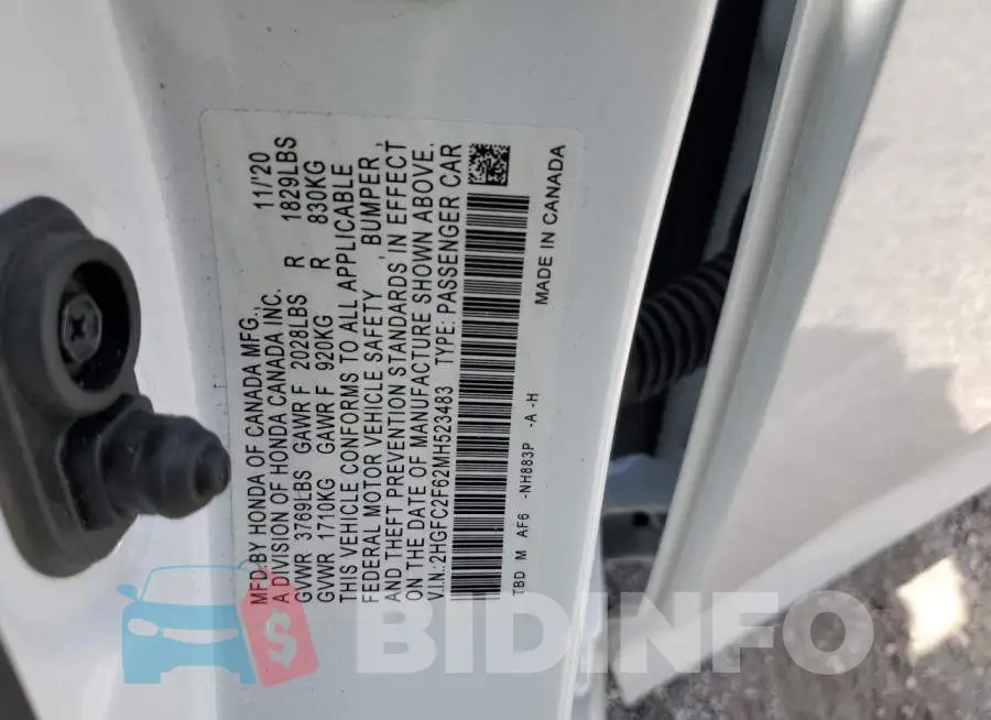 2HGFC2F62MH523483 Photo# 12