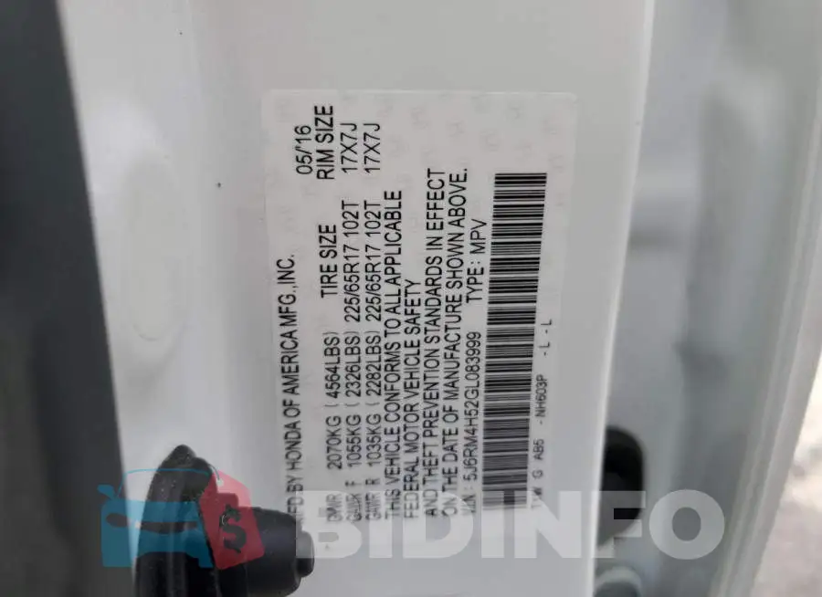 5J6RM4H52GL083999 Photo# 13
