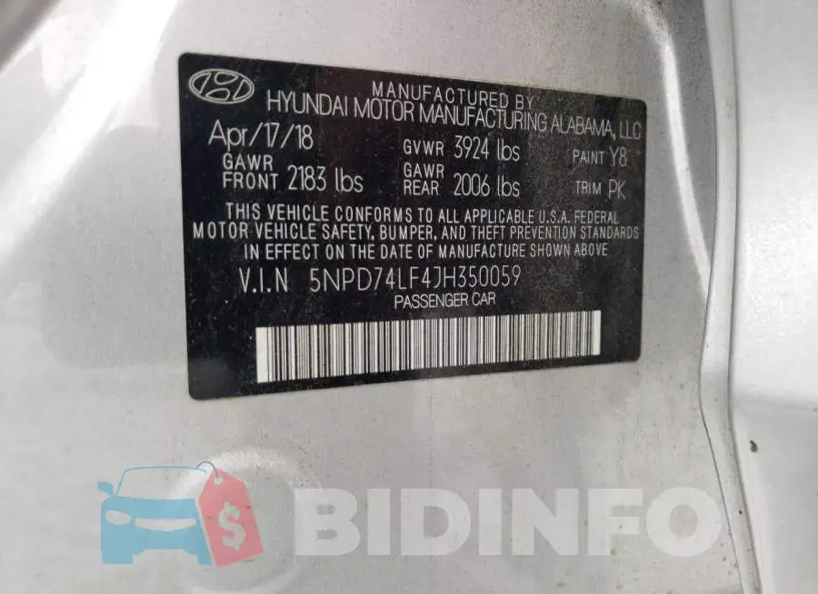 5NPD74LF4JH350059 Photo# 12