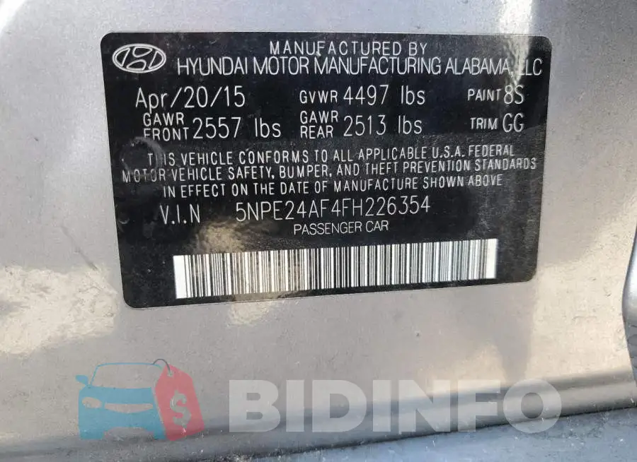 5NPE24AF4FH226354 Photo# 12