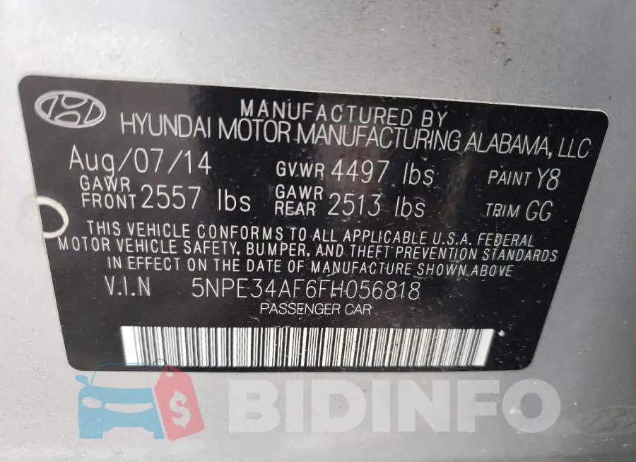 5NPE34AF6FH056818 Photo# 12