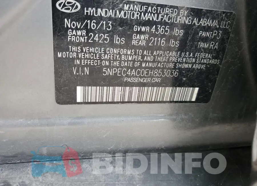 5NPEC4AC0EH853036 Photo# 12