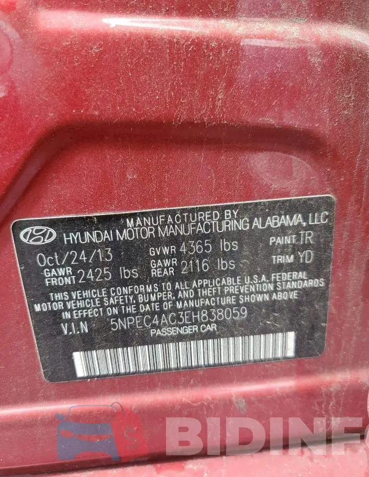 5NPEC4AC3EH838059 Photo# 12