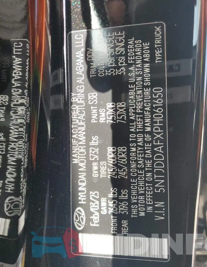 5NTJDDAFXPH061650 Photo# 13