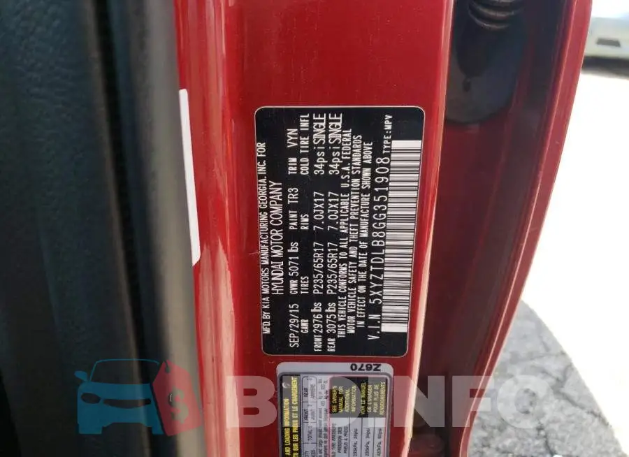 5XYZTDLB8GG351908 Photo# 13