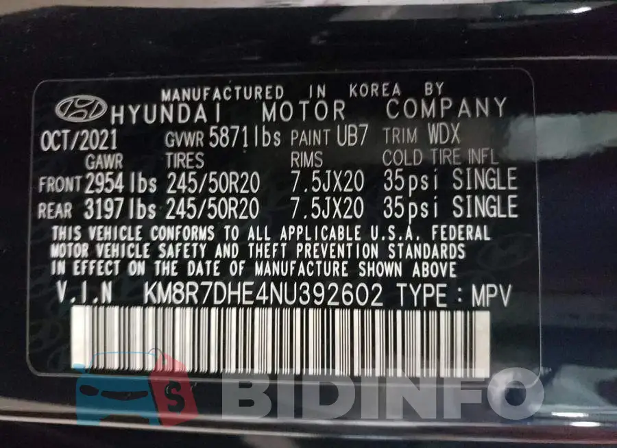 KM8R7DHE4NU392602 Photo# 13