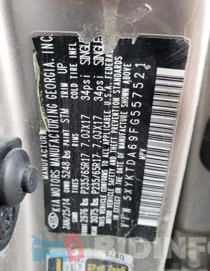 5XYKTDA69FG557521 Photo# 14