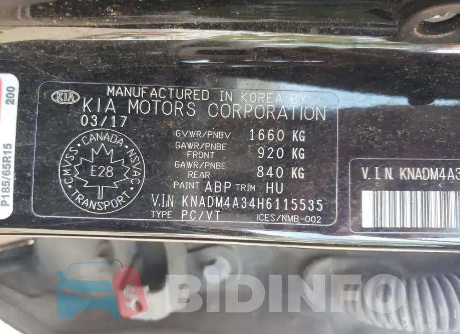 KNADM4A34H6115535 Photo# 12