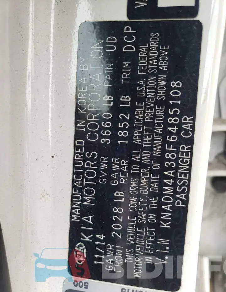KNADM4A38F6485108 Photo# 12