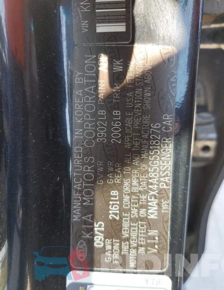 KNAFX4A85G5518276 Photo# 12
