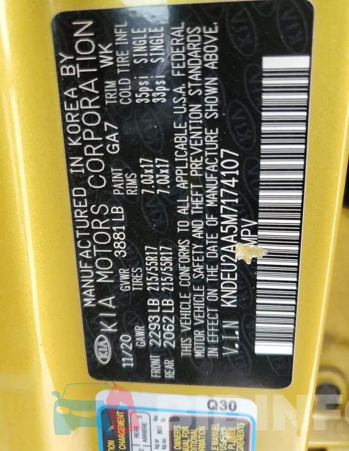 KNDEU2AA5M7174107 Photo# 13