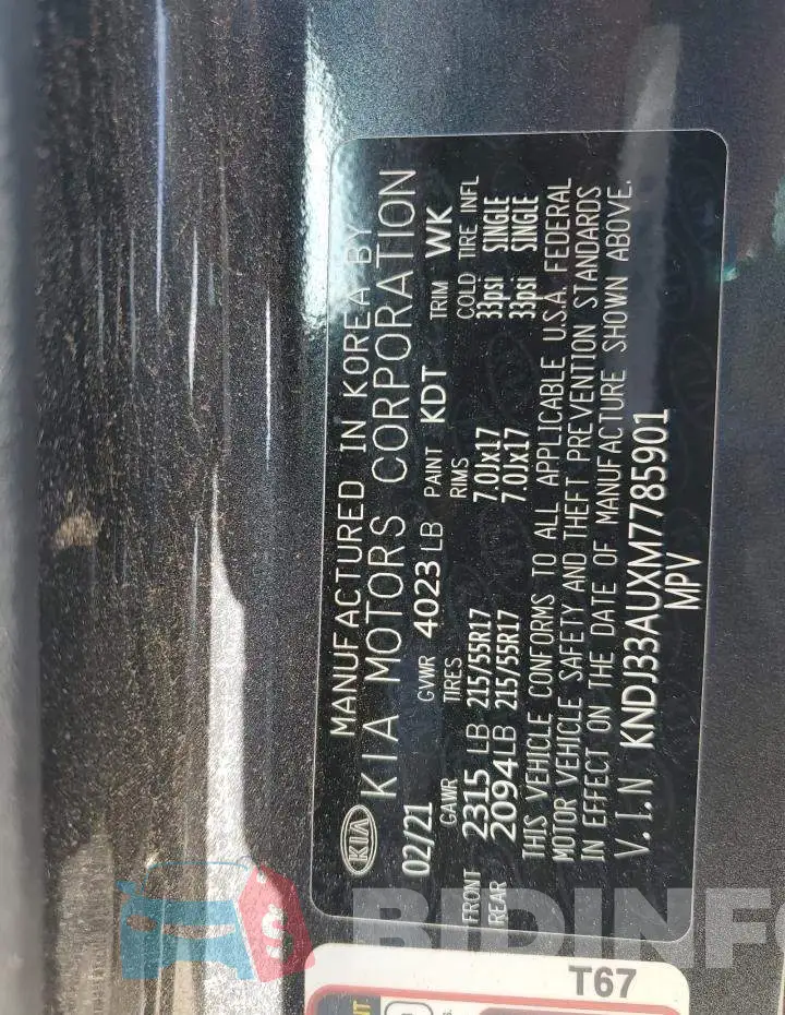 KNDJ33AUXM7785901 Photo# 12