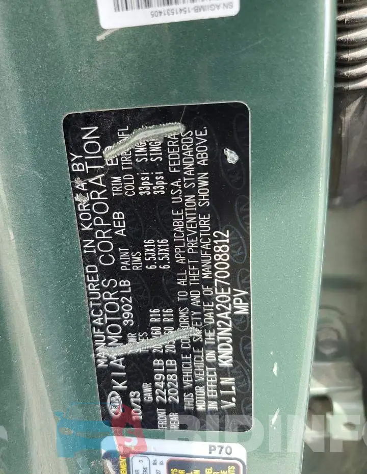 KNDJN2A20E7008812 Photo# 13