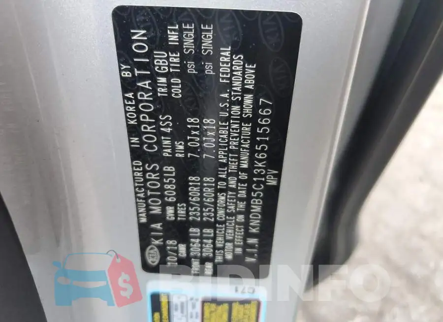 KNDMB5C13K6515667 Photo# 13