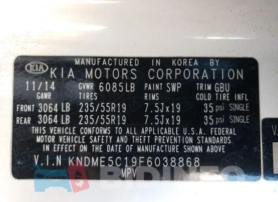 KNDME5C19F6038868 Photo# 13