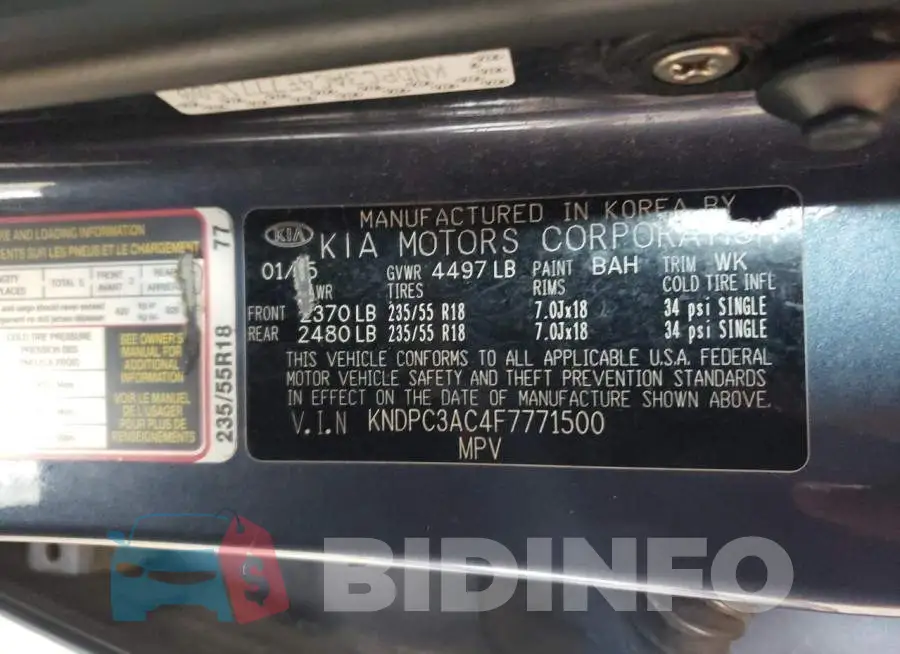 KNDPC3AC4F7771500 Photo# 13