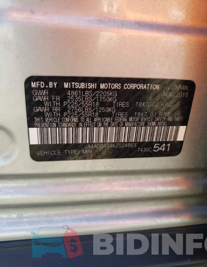 JA4AD3A34KZ024863 Photo# 13