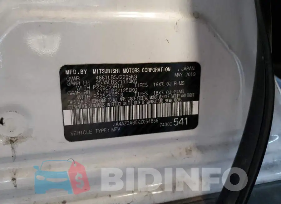 JA4AZ3A35KZ054858 Photo# 13