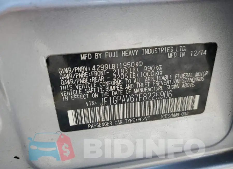 JF1GPAV67F8226906 Photo# 12