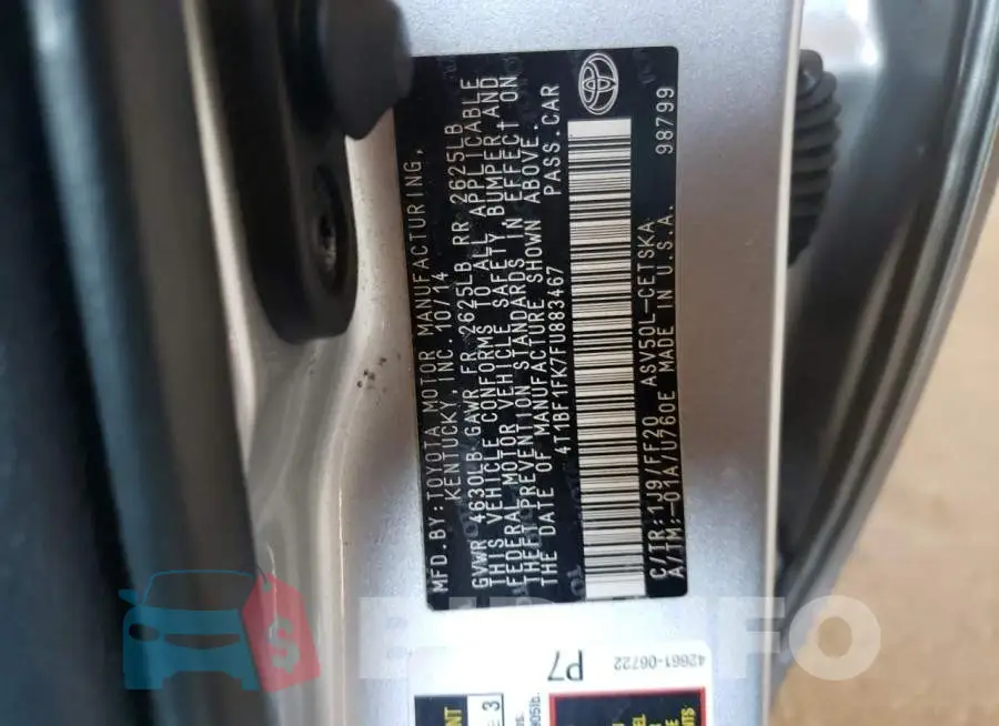 4T1BF1FK7FU883467 Photo# 12