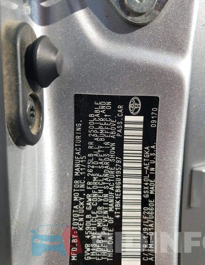 4T1BK1EB8GU195797 Photo# 12