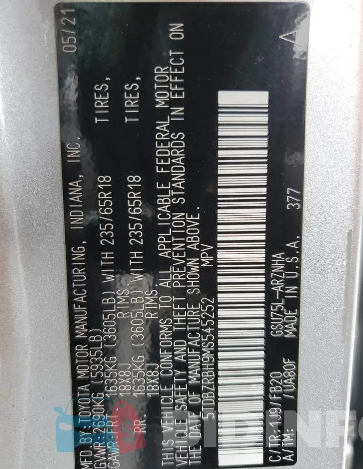 5TDBZRBH9MS545252 Photo# 13