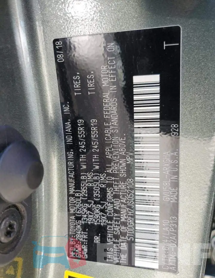 5TDDGRFH7JS052108 Photo# 13