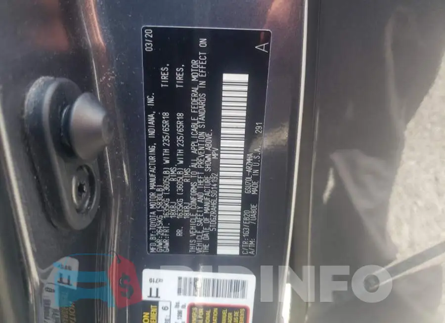 5TDGZRAH6LS014192 Photo# 13