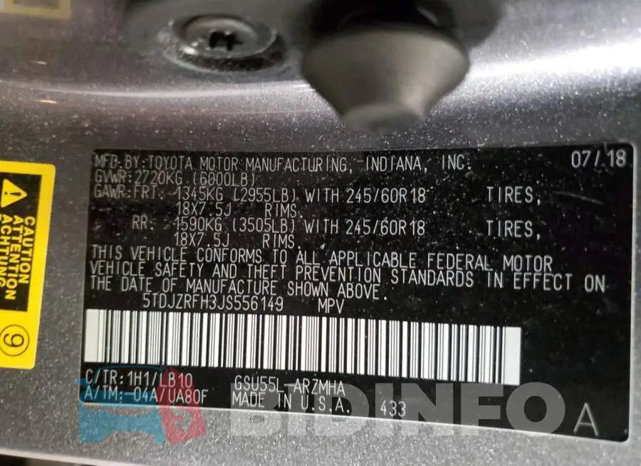 5TDJZRFH3JS556149 Photo# 14