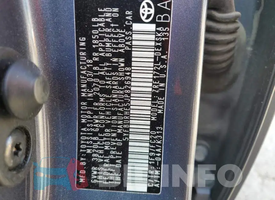 5YFBURHE5JP826948 Photo# 12
