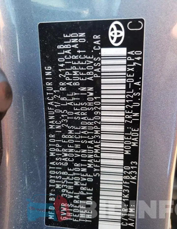 5YFEPMAE3MP209201 Photo# 12