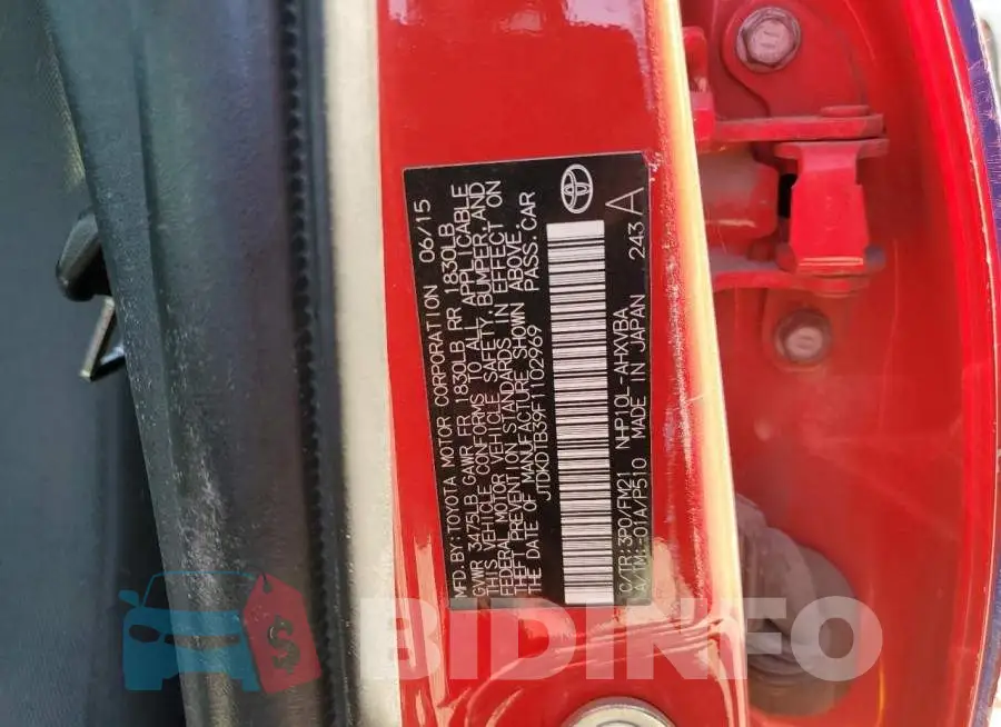 JTDKDTB39F1102969 Photo# 12