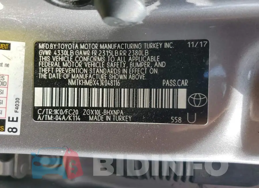 NMTKHMBX4JR048116 Photo# 12