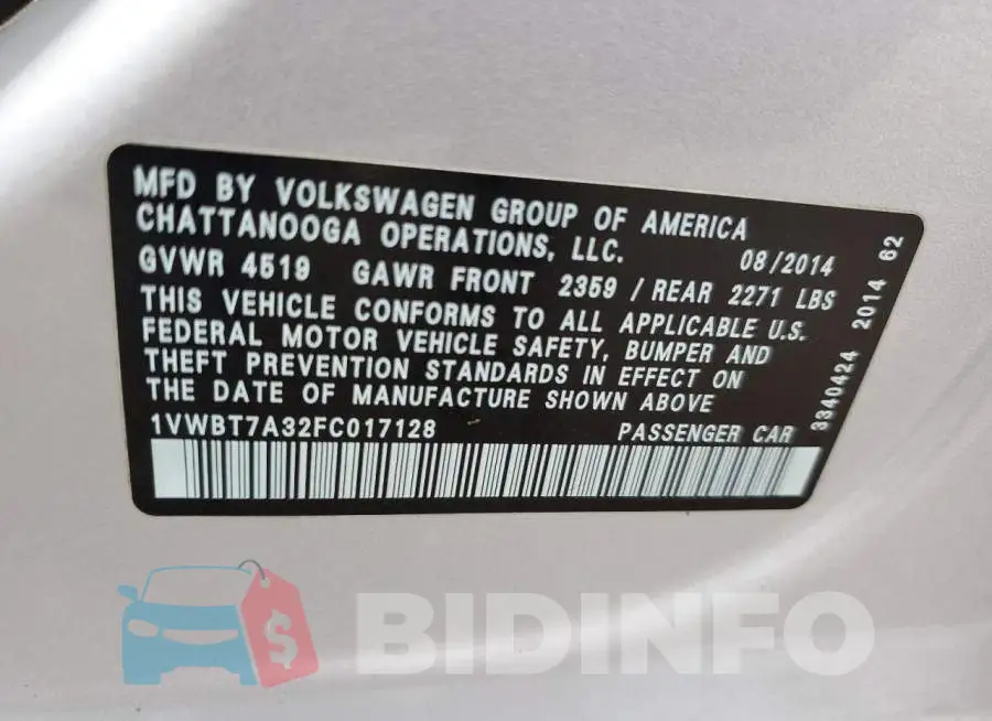 1VWBT7A32FC017128 Photo# 12