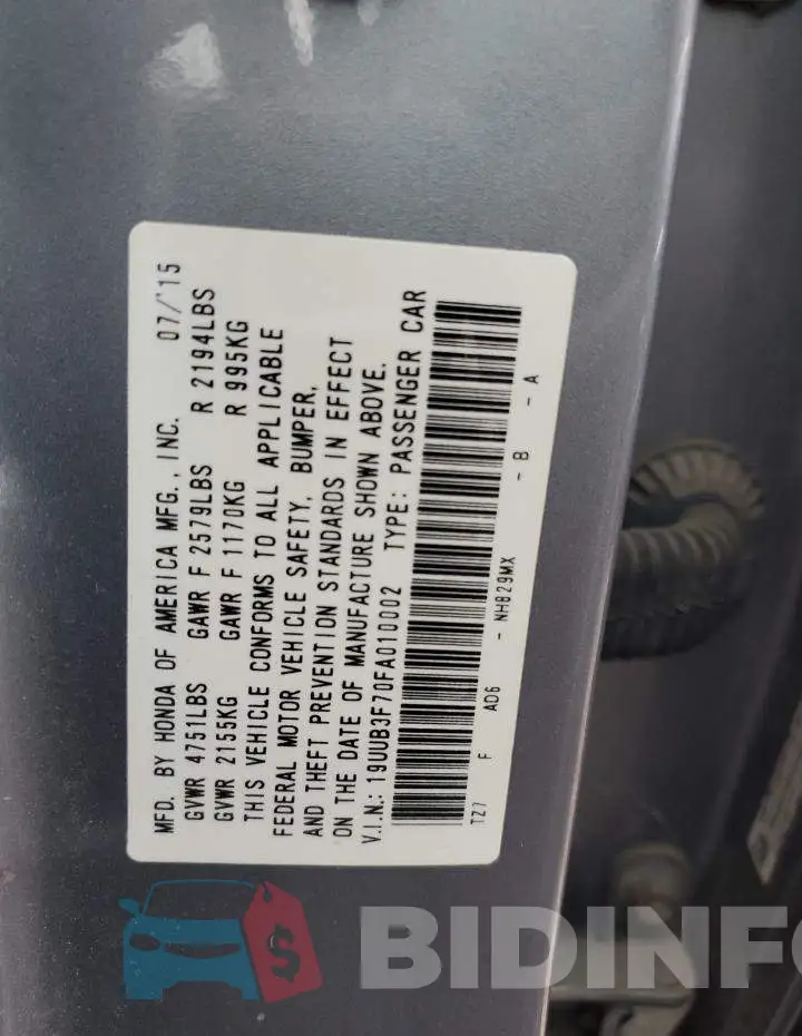 19UUB3F70FA010002 Photo# 12