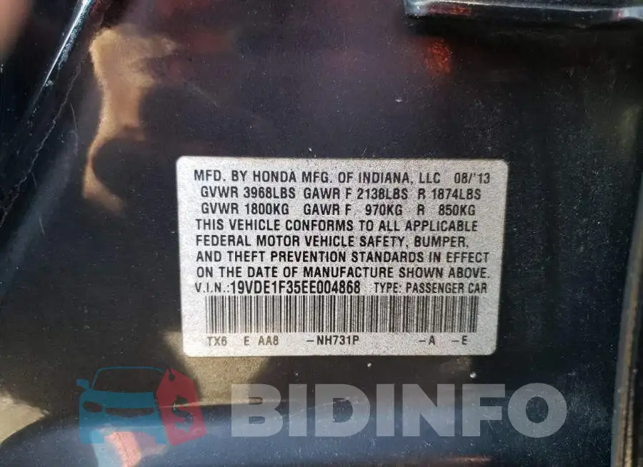 19VDE1F35EE004868 Photo# 12