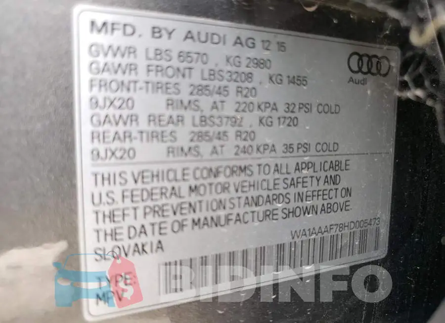 WA1AAAF78HD005473 Photo# 14