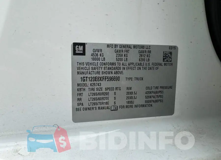 1GT120E8XFF596690 Photo# 10