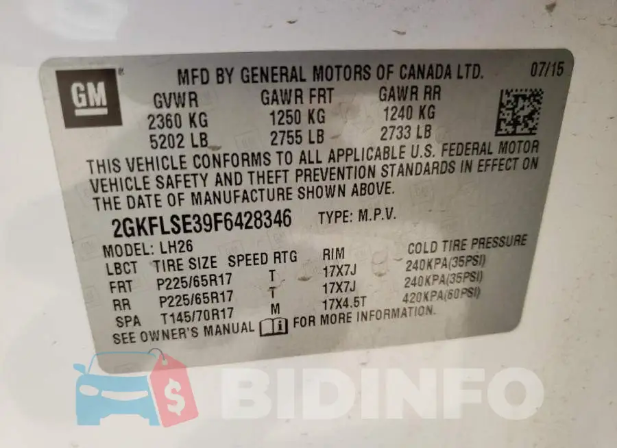 2GKFLSE39F6428346 Photo# 13
