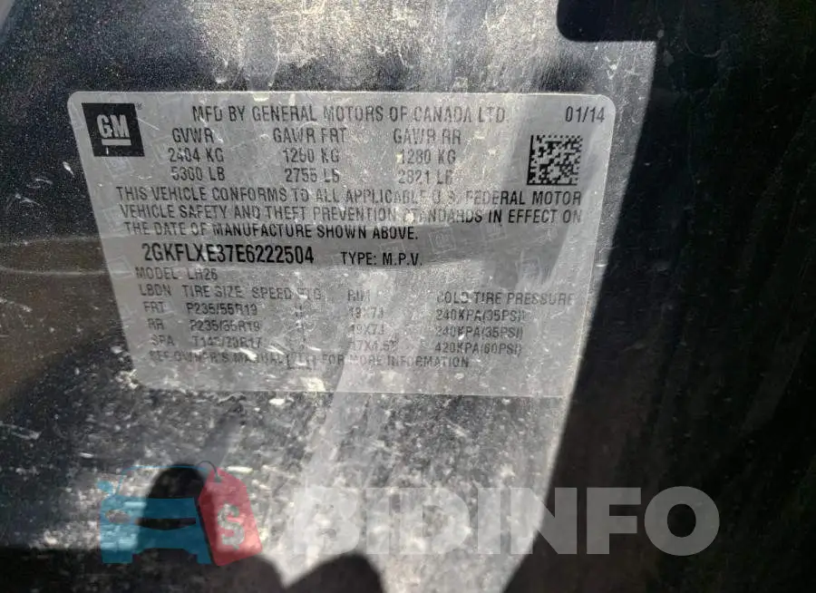 2GKFLXE37E6222504 Photo# 13