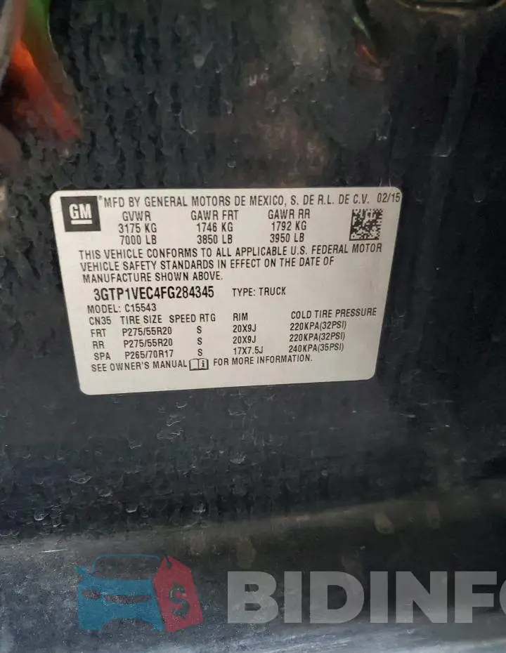 3GTP1VEC4FG284345 Photo# 12
