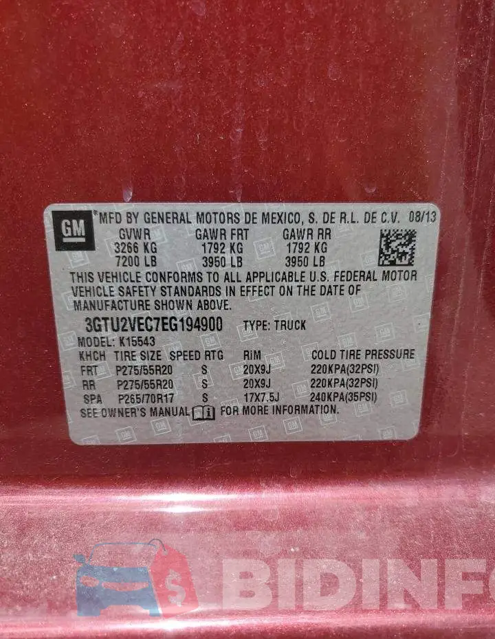 3GTU2VEC7EG194900 Photo# 12