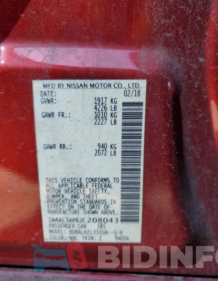 1N4AL3AP6JC208043 Photo# 12