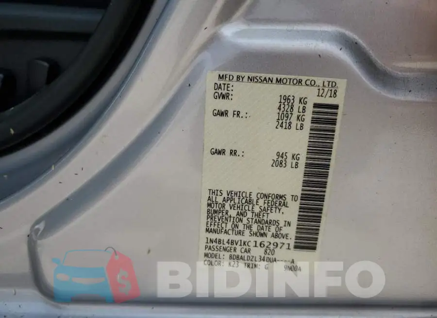 1N4BL4BV1KC162971 Photo# 12