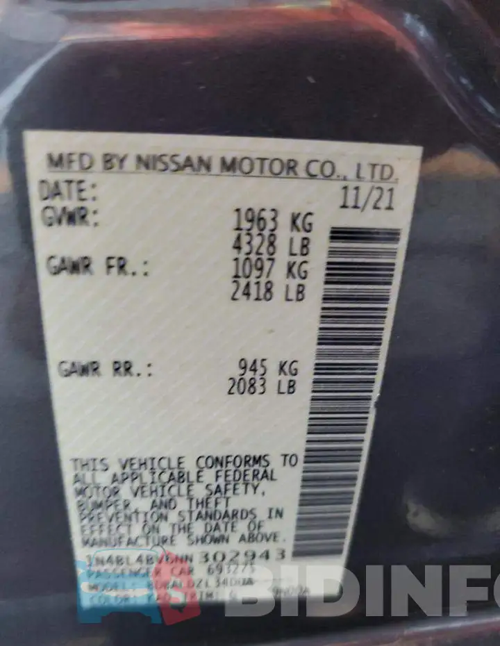 1N4BL4BV6NN302943 Photo# 12