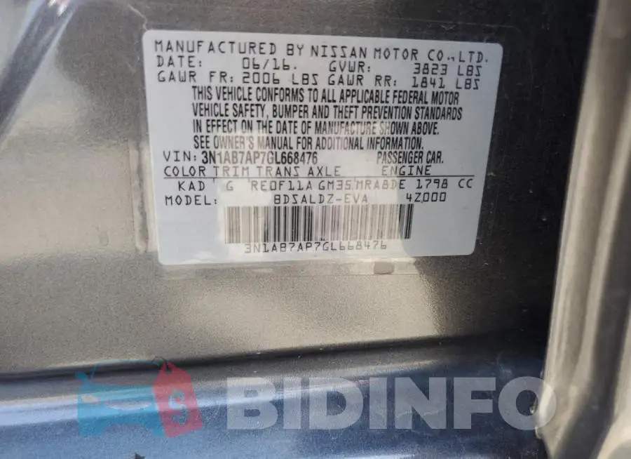 3N1AB7AP7GL668476 Photo# 12